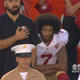 San Francisco 49ers backup quarterback Colin Kaepernick kneels during the anthem before the 49ers' final 2016 preseason game. (Screenshot: KPIX)